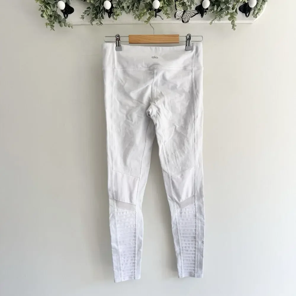 Alo White Alo Yoga High-Waist Moto for for Leggings Small 2-4747